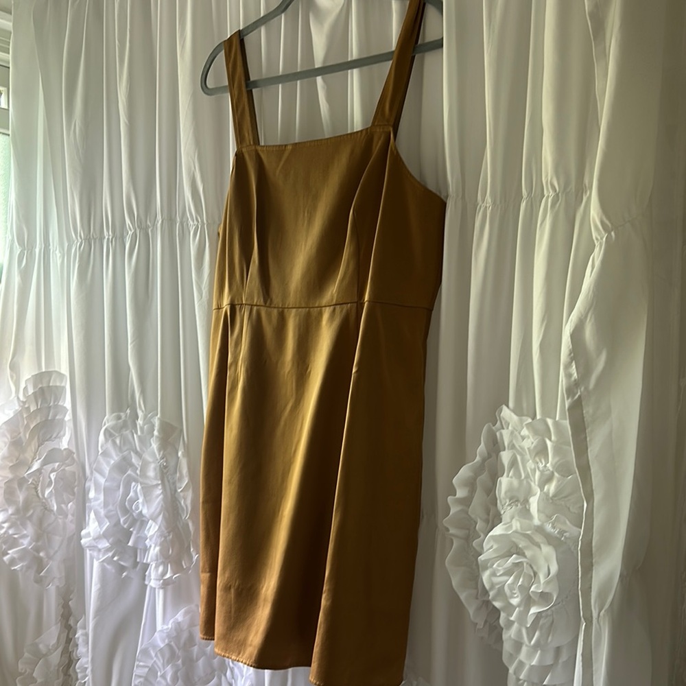 J. Crew Yellow Sheath Mini Dress Square Neck Sleeveless